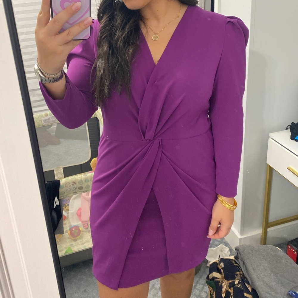 Sachin + Babi Agnes twist-front crepe mini dress